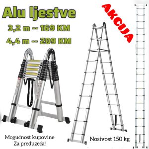 Alu teleskopske ljestve 3.2 i 4.4 metara