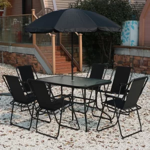 Baštenski set garnitura stol + 6 stolica + suncobran - Image 2