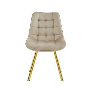 Trpezarijska stolica bež sa zlatnim nogama AURA - Image 2