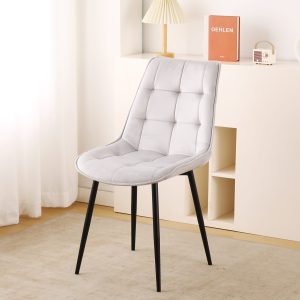 Trpezarijska stolica SVJETLOSIVA/CRNE NOGE - Image 2