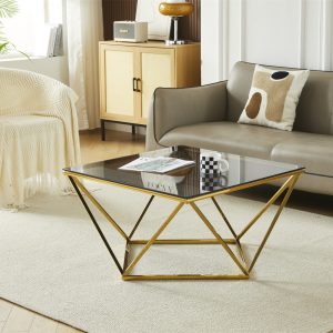 Klub stol STAKLO/ZLATNE NOGE - Image 2