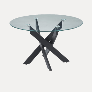 Klub stol STAKLO/CRNE NOGE - Image 1