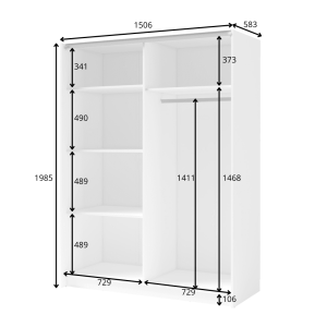 KLIZNI ORMAR BAYADERA 150×198,5x63cm - Image 2