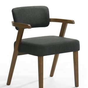 PREMIUM Trpezarijska stolica siva KANYA drvene noge