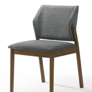 Siva trpezarijska stolica drvene noge CALVI - Image 2